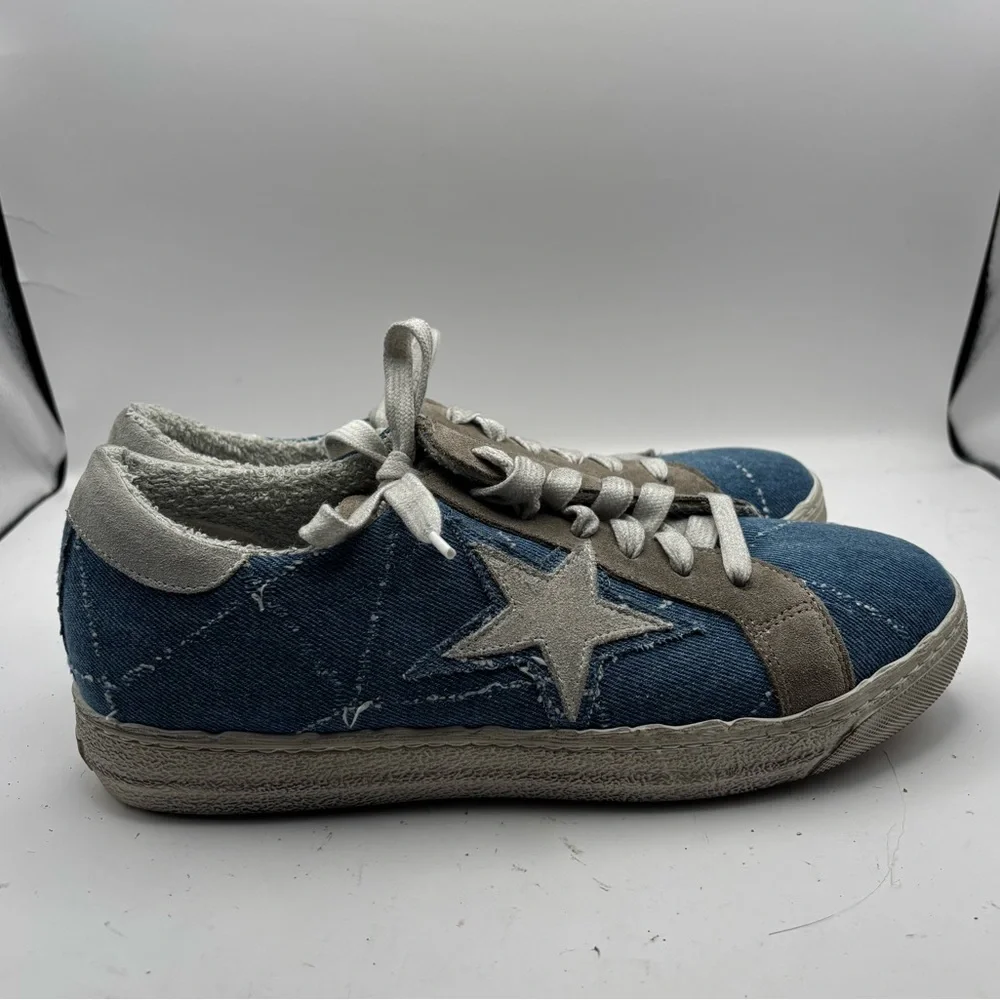 Meline Italy Italian Blue Fur-Lined Sneakers Size 41